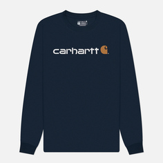 Мужской лонгслив Carhartt Relaxed Fit Heavyweight Logo Graphic, цвет синий, размер S