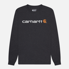 Мужской лонгслив Carhartt Relaxed Fit Heavyweight Logo Graphic, цвет серый, размер S