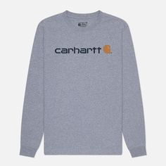 Мужской лонгслив Carhartt Relaxed Fit Heavyweight Logo Graphic, цвет серый, размер S