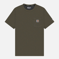Мужская футболка Carhartt Force Relaxed Fit Midweight Pocket, цвет оливковый, размер M