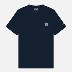 Мужская футболка Carhartt Force Relaxed Fit Midweight Pocket, цвет синий, размер S