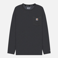 Мужской лонгслив Carhartt Force Relaxed Fit Midweight Pocket, цвет серый, размер S