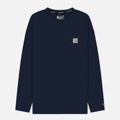 Мужской лонгслив Carhartt Force Relaxed Fit Midweight Pocket, цвет синий, размер S
