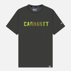 Мужская футболка Carhartt Force Relaxed Fit Midweight Block Logo Graphic, цвет серый, размер S