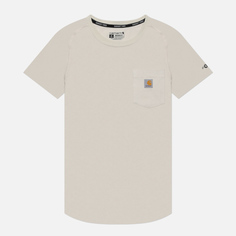 Женская футболка Carhartt Force Relaxed Fit Midweight Pocket, цвет бежевый, размер XS
