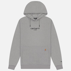 Мужская толстовка Carhartt Force Relaxed Fit Lightweight Logo Graphic Hoodie, цвет серый, размер S