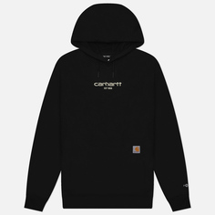 Мужская толстовка Carhartt Force Relaxed Fit Lightweight Logo Graphic Hoodie, цвет чёрный, размер S