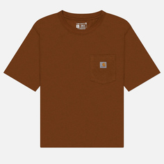 Женская футболка Carhartt Tencel Fiber Series Loose Fit Lightweight, цвет коричневый, размер XS