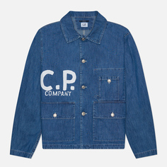 Мужская джинсовая куртка C.P. Company Blu Garment Dyed, цвет синий, размер 48