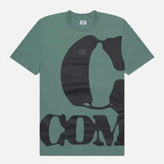 Мужская футболка C.P. Company 30/1 Jersey Relaxed Logo, цвет зелёный, размер S