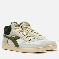 Кроссовки Diadora Magic Basket Demi Cut Suede Leather, цвет зелёный, размер 36.5 EU