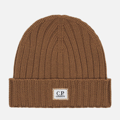 Шапка C.P. Company Extra Fine Logo, цвет коричневый