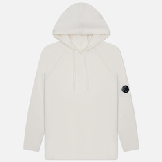 Мужской свитер C.P. Company Lambswool GRS Waffle Hooded Knit, цвет белый, размер S