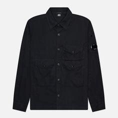 Мужская рубашка C.P. Company Organic Gabardine Buttoned Utility Overshirt, цвет чёрный, размер S