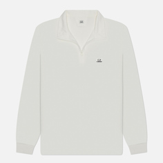 Мужской лонгслив C.P. Company Strech Piquet Zipped Polo, цвет белый, размер S