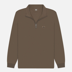 Мужской лонгслив C.P. Company Strech Piquet Zipped Polo, цвет коричневый, размер S