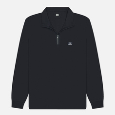 Мужской лонгслив C.P. Company Strech Piquet Zipped Polo, цвет чёрный, размер S
