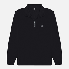 Мужской лонгслив C.P. Company Strech Piquet Zipped Polo, цвет чёрный, размер S