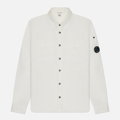 Мужская рубашка C.P. Company Organic Gabardine Buttoned Lens, цвет белый, размер S