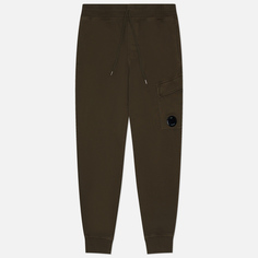 Мужские брюки C.P. Company Brushed And Emerized Diagonal Fleece Cargo, цвет оливковый, размер S