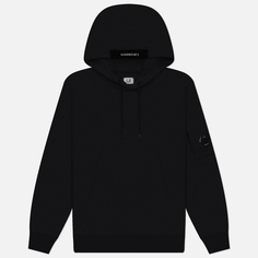 Мужская толстовка C.P. Company Diagonal Raised Fleece Lens Adjustable Hoodie, цвет чёрный, размер S