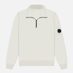 Мужская толстовка C.P. Company Light Fleece Half Zipped Garment Dyed, цвет белый, размер S