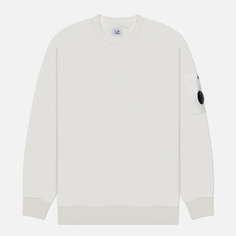Мужская толстовка C.P. Company Brushed And Emerized Diagonal Fleece Lens Crew Neck, цвет белый, размер S