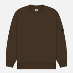 Мужская толстовка C.P. Company Brushed And Emerized Diagonal Fleece Lens Crew Neck, цвет оливковый, размер S