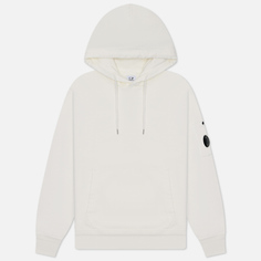 Мужская толстовка C.P. Company Brushed And Emerized Diagonal Fleece Lens Hoodie, цвет белый, размер S