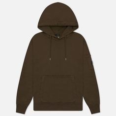 Мужская толстовка C.P. Company Brushed And Emerized Diagonal Fleece Lens Hoodie, цвет оливковый, размер S