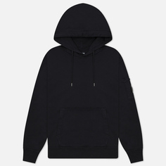 Мужская толстовка C.P. Company Brushed And Emerized Diagonal Fleece Lens Hoodie, цвет чёрный, размер S