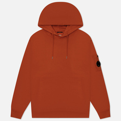Мужская толстовка C.P. Company Brushed And Emerized Diagonal Fleece Lens Hoodie, цвет оранжевый, размер S