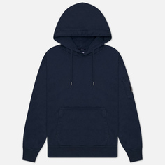 Мужская толстовка C.P. Company Brushed And Emerized Diagonal Fleece Lens Hoodie, цвет синий, размер S
