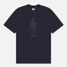 Мужская футболка C.P. Company 30/1 Jersey Printed British Sailor, цвет фиолетовый, размер S