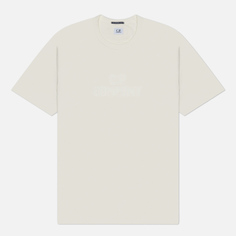 Мужская футболка C.P. Company Mercerized 30/2 Jersey Twisted Bold Logo, цвет белый, размер S