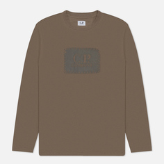 Мужской лонгслив C.P. Company 30/1 Label, цвет коричневый, размер S