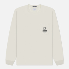 Мужской лонгслив C.P. Company Mercersized 30/2 Jersey Twisted Pocket, цвет белый, размер S