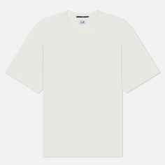 Мужская футболка C.P. Company 20/1 Jersey Boxy Logo, цвет белый, размер S