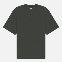 Мужская футболка C.P. Company 20/1 Jersey Boxy Logo, цвет оливковый, размер S