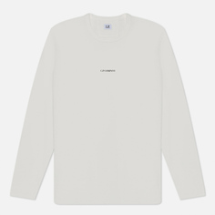 Мужской лонгслив C.P. Company Brushed Jersey Logo, цвет белый, размер S