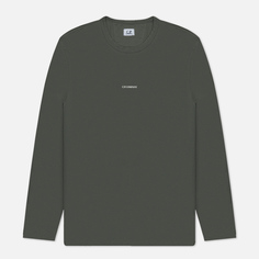 Мужской лонгслив C.P. Company Brushed Jersey Logo, цвет оливковый, размер S