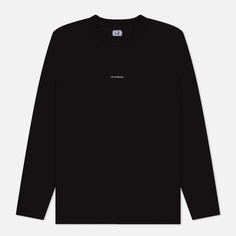 Мужской лонгслив C.P. Company Brushed Jersey Logo Regular Fit, цвет чёрный, размер S