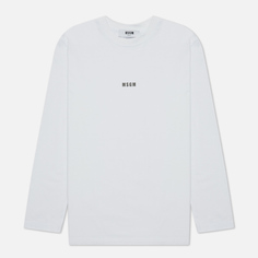 Женский лонгслив MSGM Micrologo Basic Crew Neck, цвет белый, размер S
