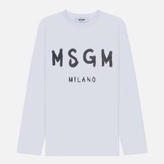 Женский лонгслив MSGM MSGM Milano Logo, цвет белый, размер XS