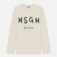 Женский лонгслив MSGM MSGM Milano Logo, цвет бежевый, размер XS