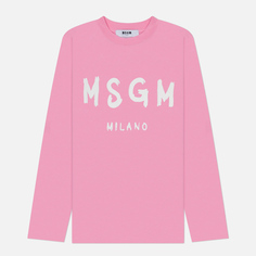 Женский лонгслив MSGM MSGM Milano Logo, цвет розовый, размер XS