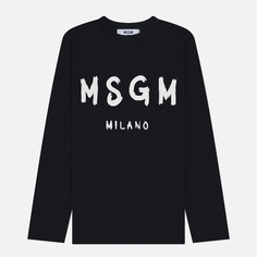 Женский лонгслив MSGM MSGM Milano Logo, цвет чёрный, размер XS