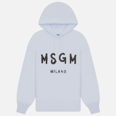 Женская толстовка MSGM MSGM Milano Logo Brushed Hoodie, цвет белый, размер XS