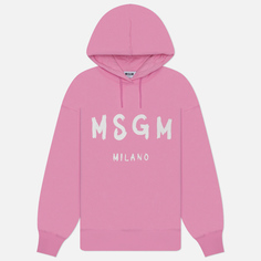 Женская толстовка MSGM MSGM Milano Logo Brushed Hoodie, цвет розовый, размер XS