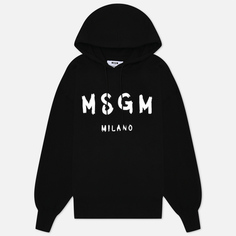 Женская толстовка MSGM MSGM Milano Logo Brushed Hoodie, цвет чёрный, размер L